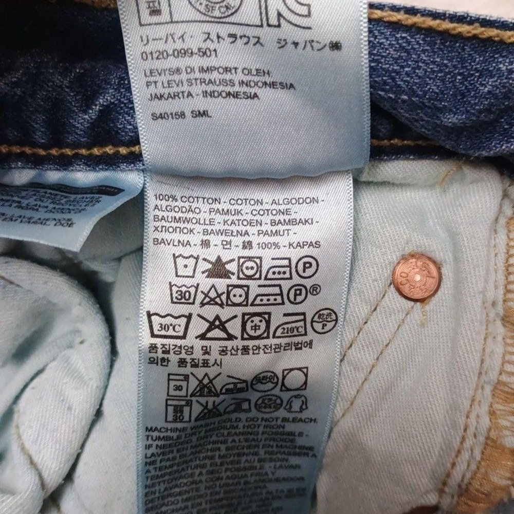 Levis 501 Jeans Mens 34x30 Blue Straight Medium Wash 5-Pocket Denim Regular - Picture 8 of 13